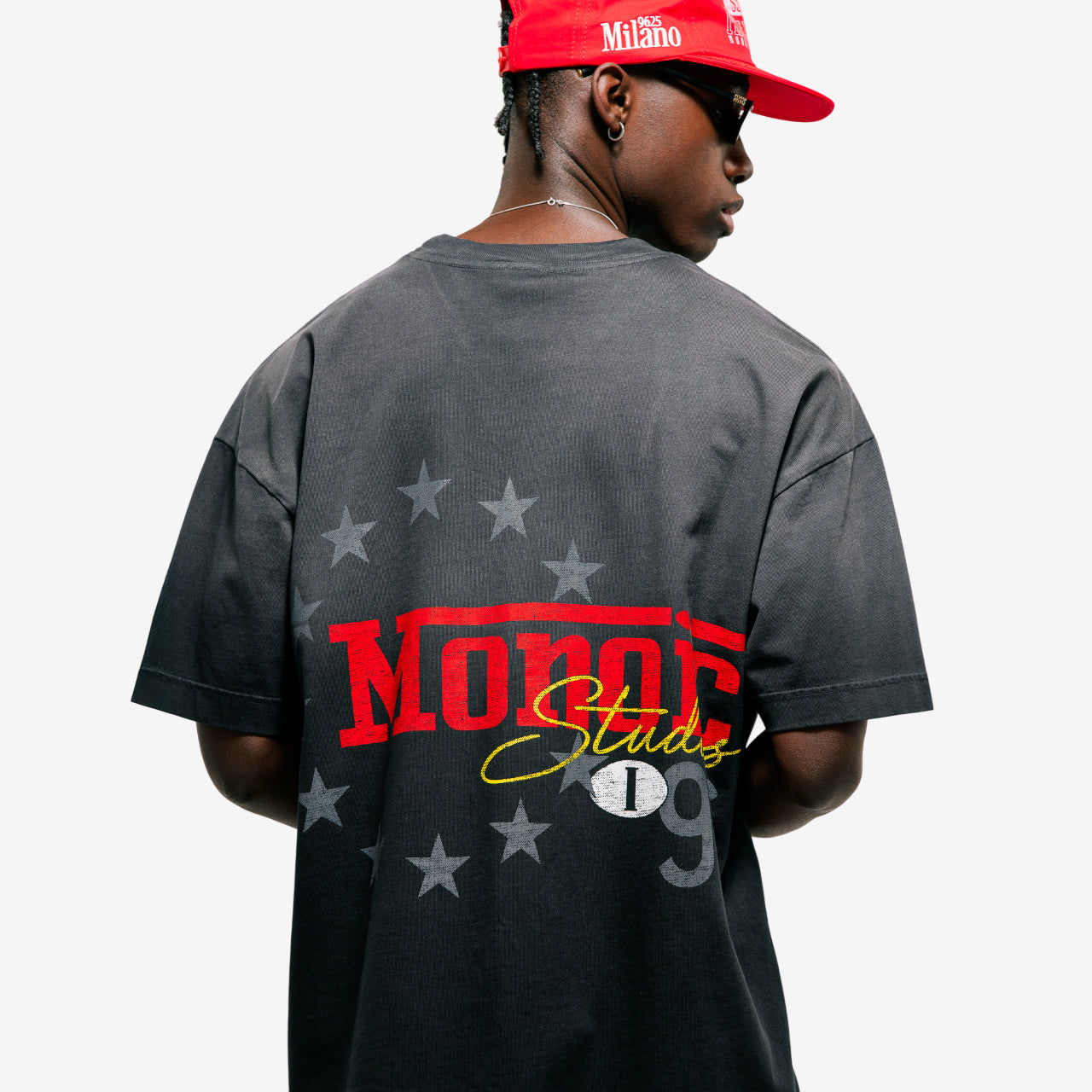 Monoic Camiseta Oversized Fit Monza 'Negro Osscuro'